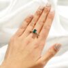 925 Sterling Silver 2CT. Petite Trellis Emerald Ring - Image 8