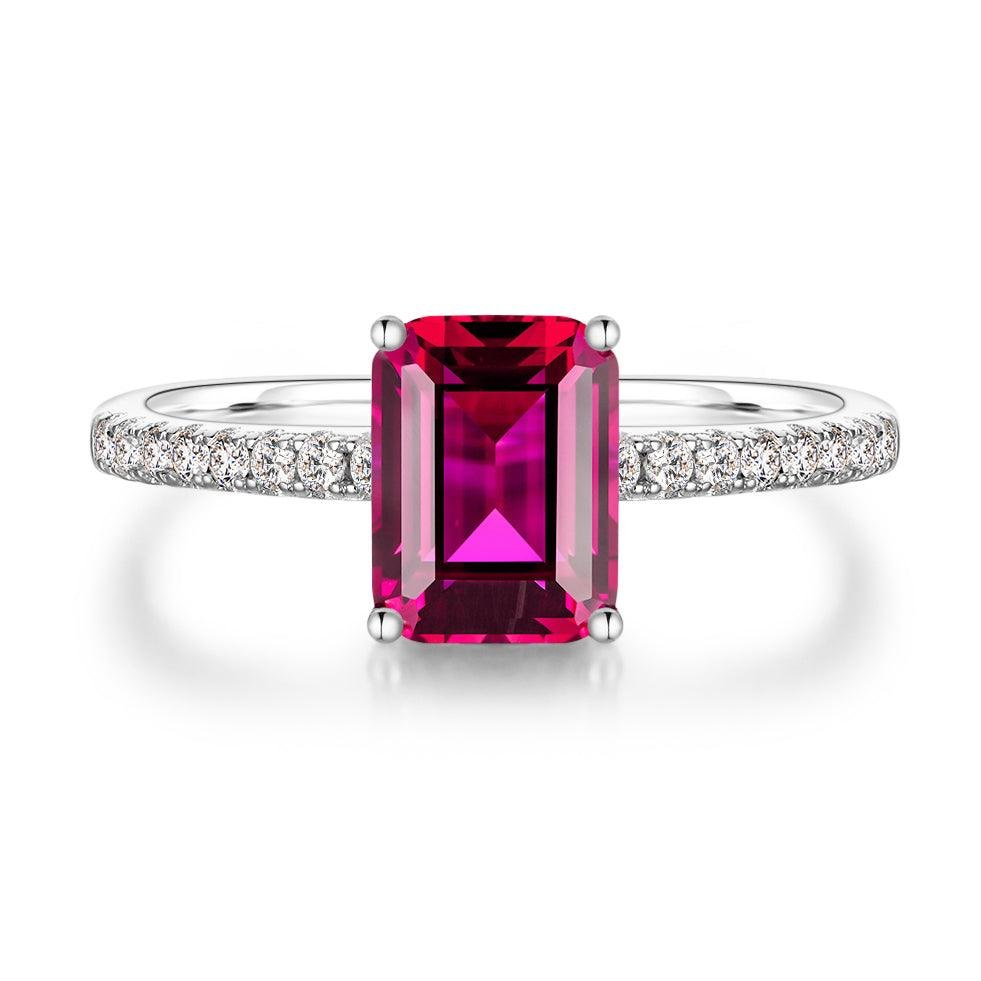 925 Sterling Silver 2CT. Petite Trellis Ruby Ring