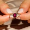 925 Sterling Silver 2CT. Petite Trellis Ruby Ring - Image 6
