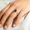 925 Sterling Silver 2CT. Petite Trellis Sapphire Ring - Image 6