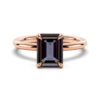 925 Sterling Silver 2CT. Solitaire Emerald Cut Alexandrite Diamond Engagement Ring