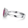 925 Sterling Silver 2CT. Unique Design Three Stone Ruby Ring - Image 3