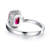925 Sterling Silver 2CT. Unique Design Three Stone Ruby Ring - Image 4