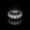 Prong-set CZ diamond ring in sterling silver