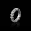 Sterling silver ring with thick gold plating and diamonds