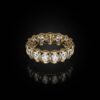 925 Sterling Silver ring with tri-link design and channel-set stones