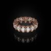 Diamond ring with refined connected tri-link motif