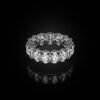 Channel-set ring with round brilliant Belgian cut stones