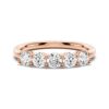 925 Sterling Silver 3.75MM 5 Stone Shared Prong Diamond Anniversary Band - Image 3