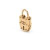 Lock ring in 925 sterling silver with thick gold plating