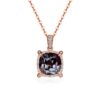 925 Sterling Silver 3CT. Cushion Cut Alexandrite Diamond Pave Pendant
