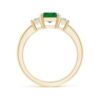 925 Sterling Silver 3CT. Emerald Cut Emerald and White Sapphire Three Stone Ring - Image 2