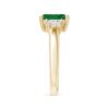 925 Sterling Silver 3CT. Emerald Cut Emerald and White Sapphire Three Stone Ring - Image 3