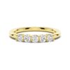 925 Sterling Silver 3MM 5 Stone Shared Prong Diamond Anniversary Band - Image 2