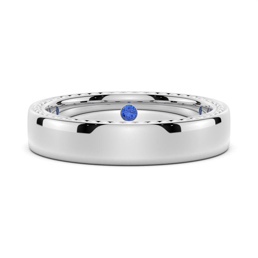 925 Sterling Silver 4.4MM High Polished Finish Men Wedding Band