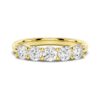 925 Sterling Silver 4.5MM 5 Stone Shared Prong Diamond Anniversary Band - Image 2