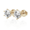 4 Ctw round stud earrings with Premium CZ diamonds and prong settings