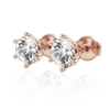 925 Sterling Silver stud earrings with thick gold plating and round stones