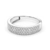 925 Sterling Silver 4 Row Micro Pave Half Eternity Diamond Wedding Band - Image 4