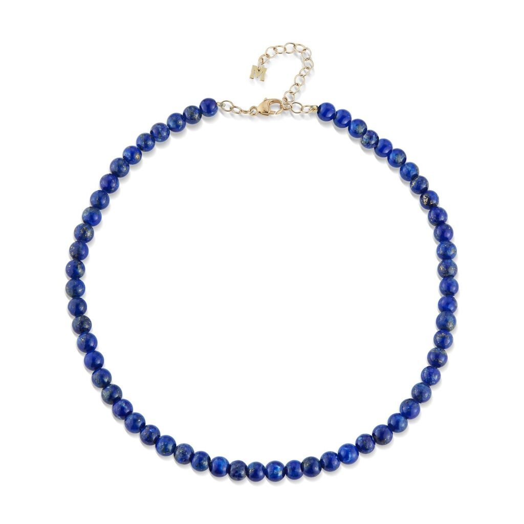925 Sterling Silver 4MM Lapis Beaded Bracelet