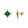 Sparkle shape stud earrings with round diamond accents
