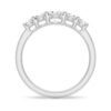 Shared prong band showing five round premium CZ stones