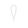 Sterling silver open link necklace with seven diamond-accented links