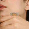925 Sterling Silver 6.54 CTW Multi Sapphire Eternity Band Ring - Image 2
