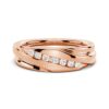 925 Sterling Silver 6.5MM Diamond Men Wedding Band - Image 3