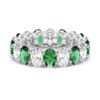 925 Sterling Silver 6.6CT. White Sapphire Green Band