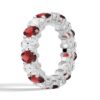 925 Sterling Silver 6.6CT. White Sapphire Green Band - Image 10
