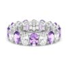 925 Sterling Silver 6.6CT. White Sapphire Green Band - Image 14
