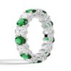925 Sterling Silver 6.6CT. White Sapphire Green Band - Image 2