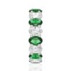 925 Sterling Silver 6.6CT. White Sapphire Green Band - Image 3