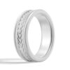 925 Sterling Silver 6MM Arrow Pattern Minimalist Men Wedding Band - Image 4