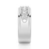 925 Sterling Silver 6MM Channel Set Diamond Men Wedding Band - Image 5