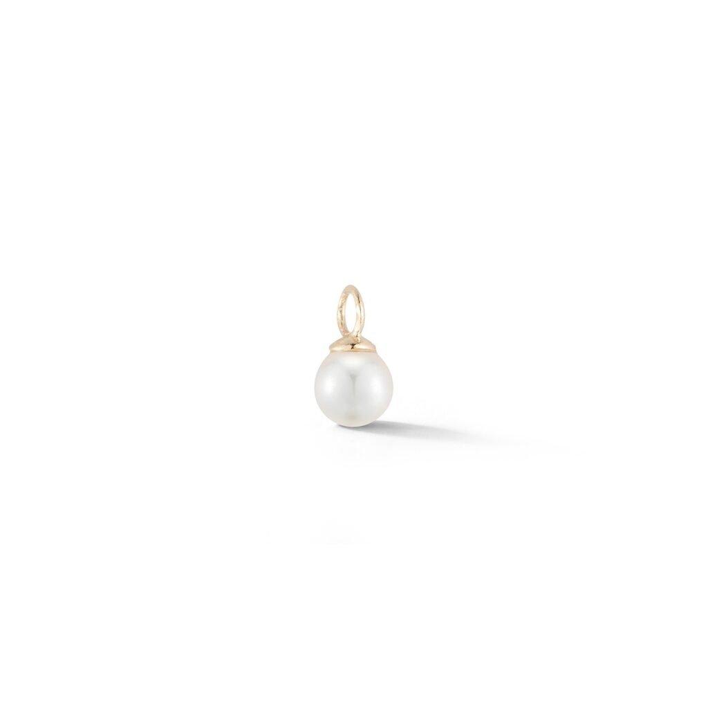 925 Sterling Silver 6MM Men Pearl Charm