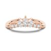 925 Sterling Silver 7 Stone Pear Shaped and Round Diamond Anniversary Wedding Band - Image 3