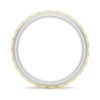 925 Sterling Silver 7MM Two Tone Carved Men Wedding Band - Image 6