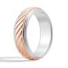 925 Sterling Silver 7MM Two Tone Carved Men Wedding Band - Image 8