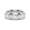 925 Sterling Silver 7MM Two Tone Hammered Men Wedding Band - Image 3