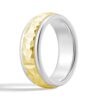 925 Sterling Silver 7MM Two Tone Hammered Men Wedding Band - Image 7