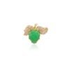 925 Sterling Silver leaf brooch with emerald and diamond details