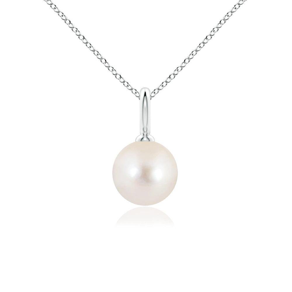 925 Sterling Silver 8MM Classic Freshwater Cultured Pearl Solitaire Pendant