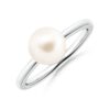 925 Sterling Silver 8MM Classic Freshwater Cultured Pearl Solitaire Ring