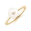 925 Sterling Silver 8MM Classic Freshwater Cultured Pearl Solitaire Ring - Image 2