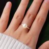 925 Sterling Silver 8MM Classic Freshwater Cultured Pearl Solitaire Ring - Image 8
