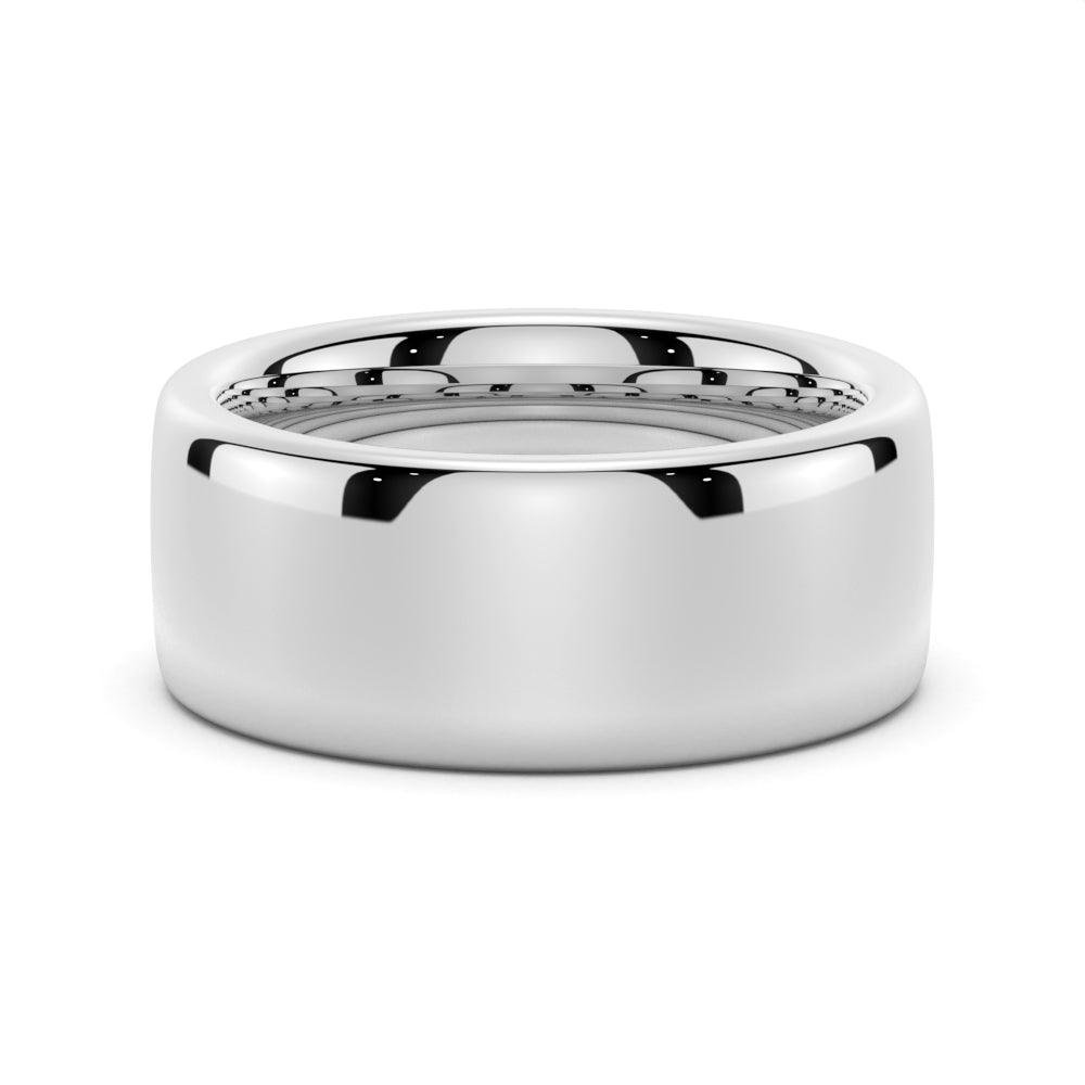 925 Sterling Silver 8MM Classic High Polished Flat Surface Men Wedding Band