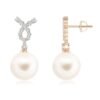 8mm freshwater cultured pearl earrings with thick gold plating