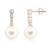 Gold-plated sterling silver earrings with rhodium finish